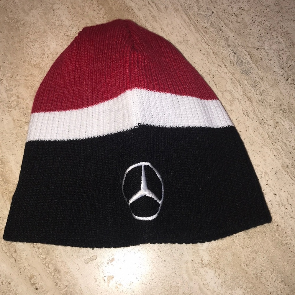 Mercedes Benz NWOT Knit, Red, White Blue Cap